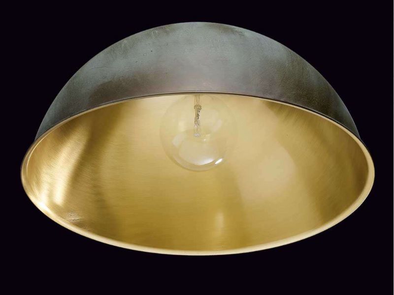 lampada a sospensione rotonda di metallo