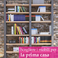 libreria moderna in metallo e legno