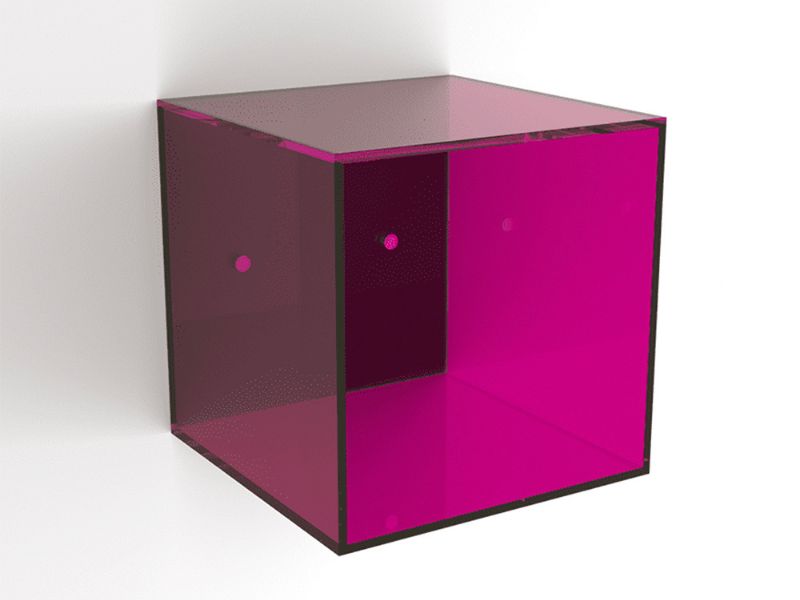mensola cubo in plexiglass
