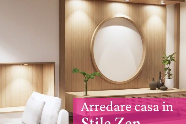 zona giorno di una casa arredata in stile zen