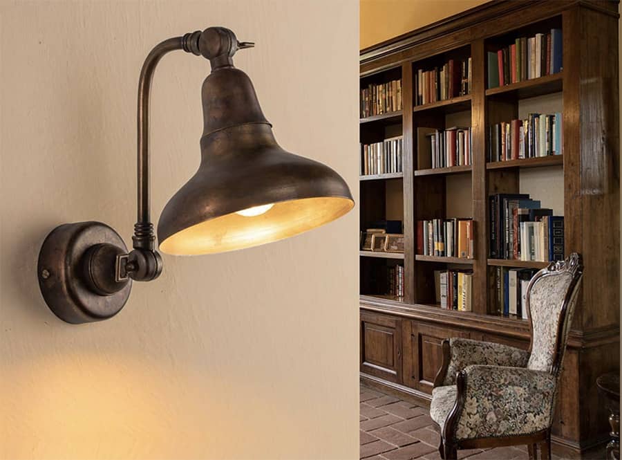 lampada da parete applique classica in ottone