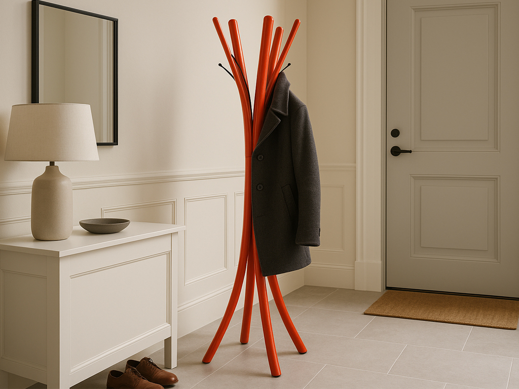 arredo casa settembre, Portabiti in cuoio