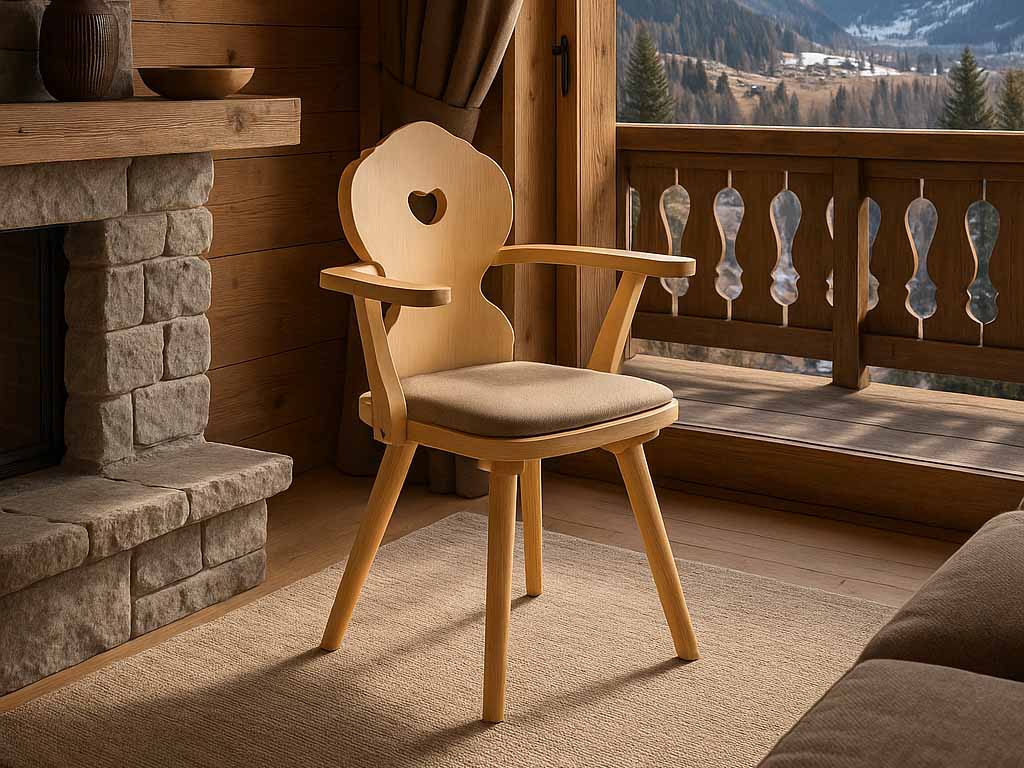 sedia artigianale in legno