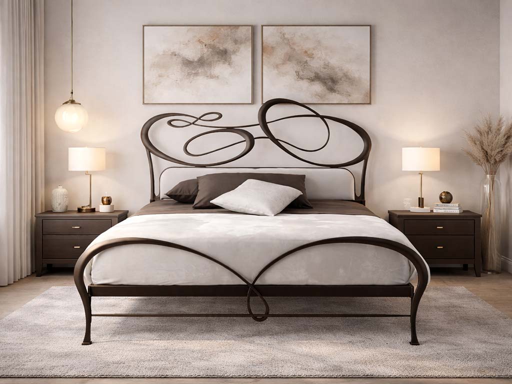 letto matrimoniale ferro battuto
